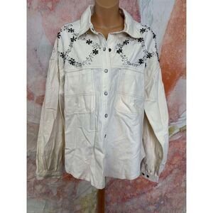 Free People Star Studded Button Down Size M
